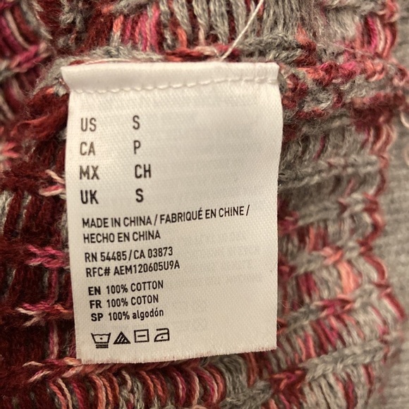 American Eagle Aztec Southwestern Baja Hoodie Long Sleeves Sweater - Picture 5 of 6